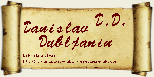 Danislav Dubljanin vizit kartica
